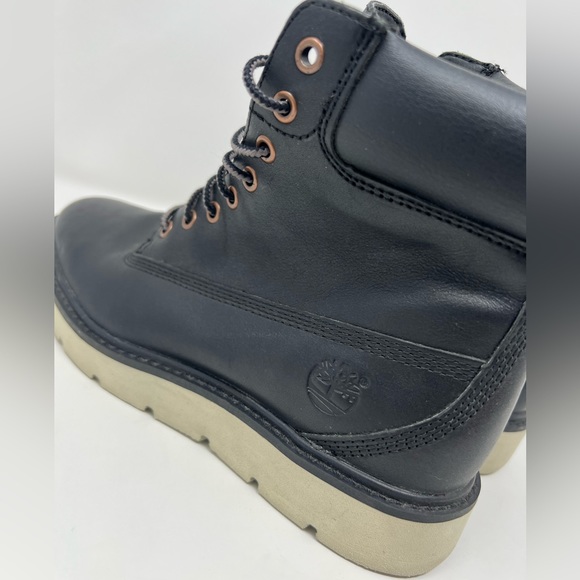 Timberland Lace Up black leather Ankle boots Size 6.5W - Picture 4 of 5